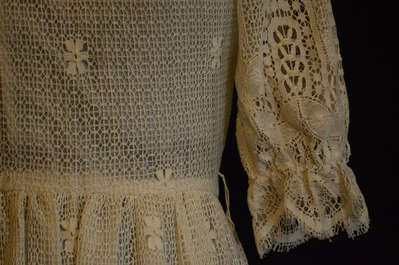 White Lace Joseph Magnin Prairie Dress Boho 1960s… - image 3