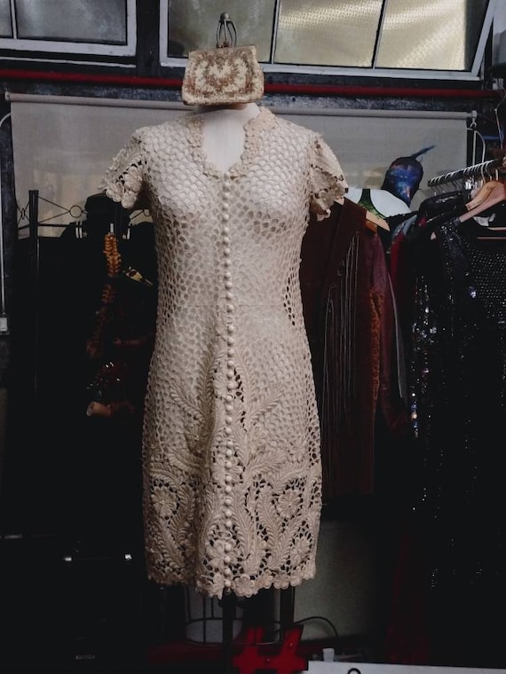 Buy Beige Vintage Cut Work Lace Shift Dress Floral Crochet Dress Embroidered Filet Doily See Through Buttons up Short Sleeves Bullion Rare Find Online in India - Etsy Buy Beige Vintage Cut Work Lace Shift Dress Floral Crochet Dress Embroidered Filet Doily See Through Buttons up Short Sleeves Bullion Rare Find Online in India - Etsy