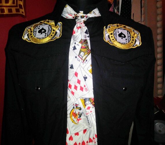 Deck of Cards Necktie Black Jack Card Players Tie Made in Deck of Cards Necktie Black Jack Card Players Tie Made in