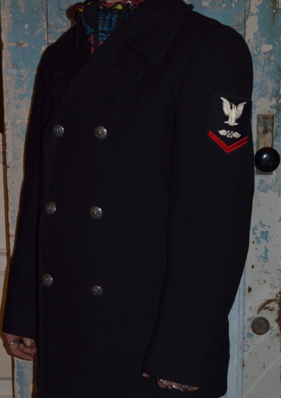 Navy peacoat Wool Authentic Navy Jacket Size 38R