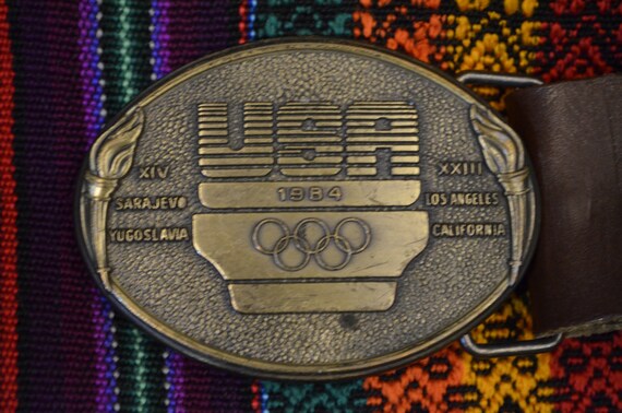 Olympics 1984 USA Belt Buckle Official Olympic Committee  display picture 3