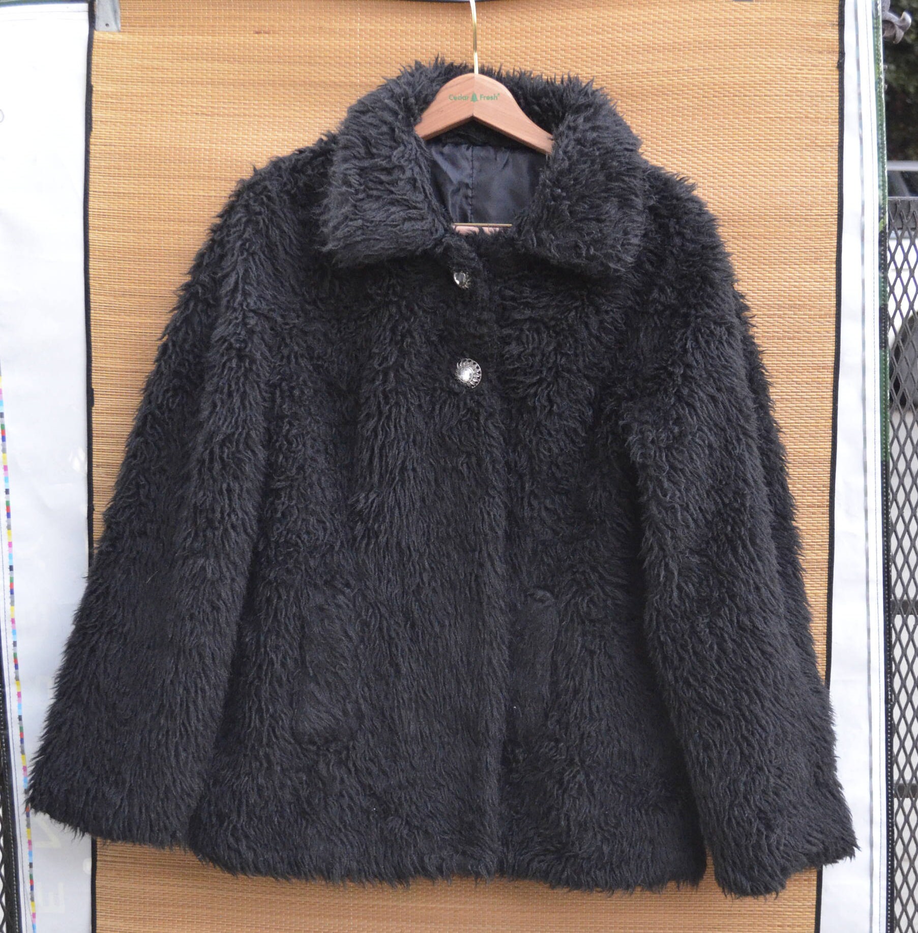 Faux Fur Classic Black Jacket Timeless Sophisticated Women's
