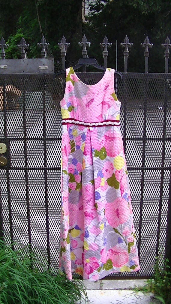 Floral Maxi Dress Quilted Summer Festival Bright … - image 7