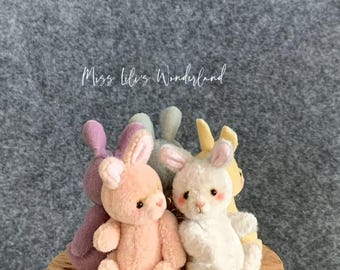 Pastel bunny brooch, Bunny brooch, mini bunny -- 1.5 inches easter gift, gift for her