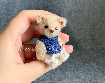 Künstlerbär ""Leon"", Teddybär Blythe, Holala Puppe, BJD Puppe Tier -- 6cm."