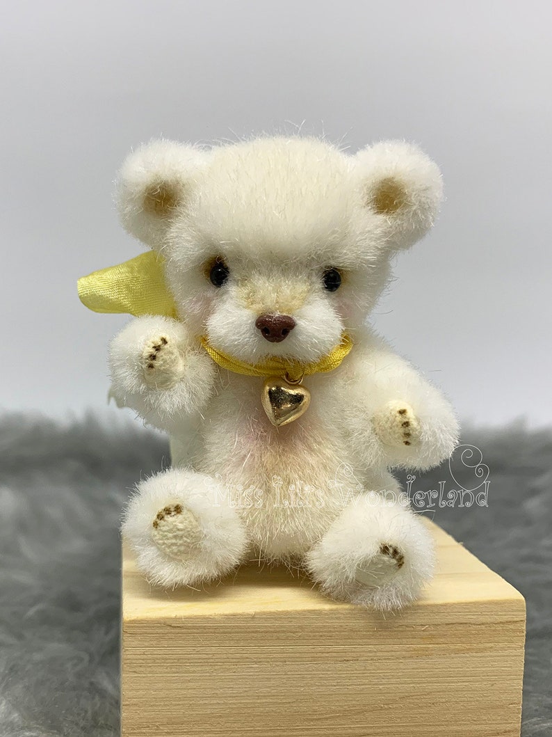 BJD doll animal Artist Bear Luis 3 inches Holala doll Teddy bear OOAK Blythe
