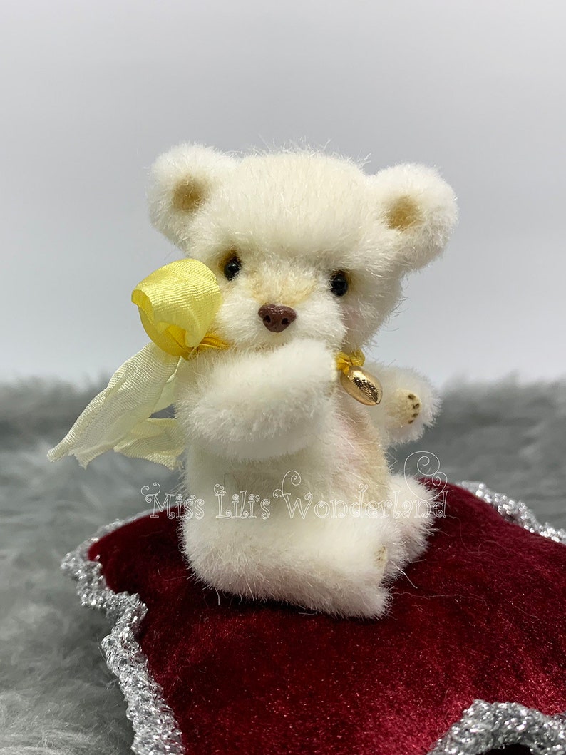 BJD doll animal Artist Bear Luis 3 inches Holala doll Teddy bear OOAK Blythe