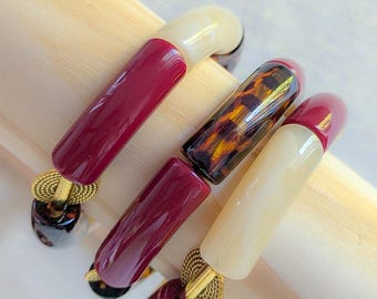 Purple Symphony 3: buisarmband en art-deco-sieraden in roestvrij staal