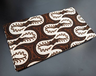 Printed batik fabric checkbook holder