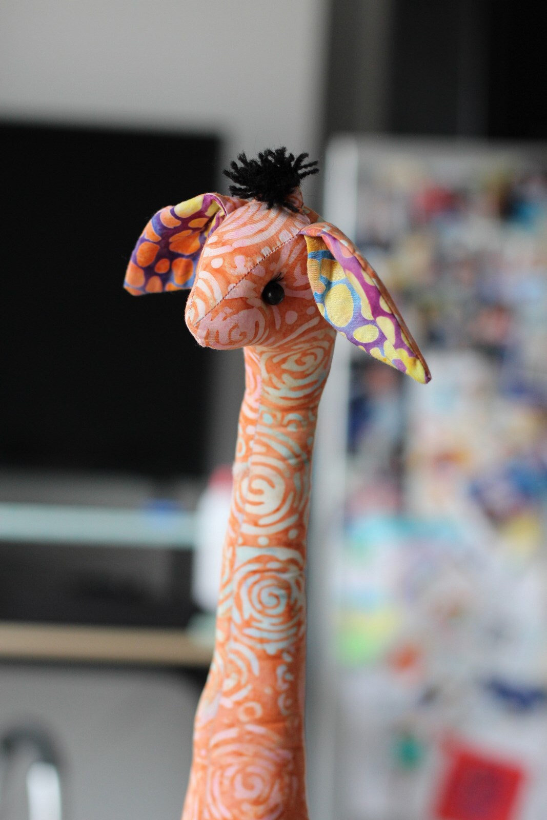 Hand Painted Wooden Giraffe Statue From Bali Indonesia – Unique Folk Art Home Decor