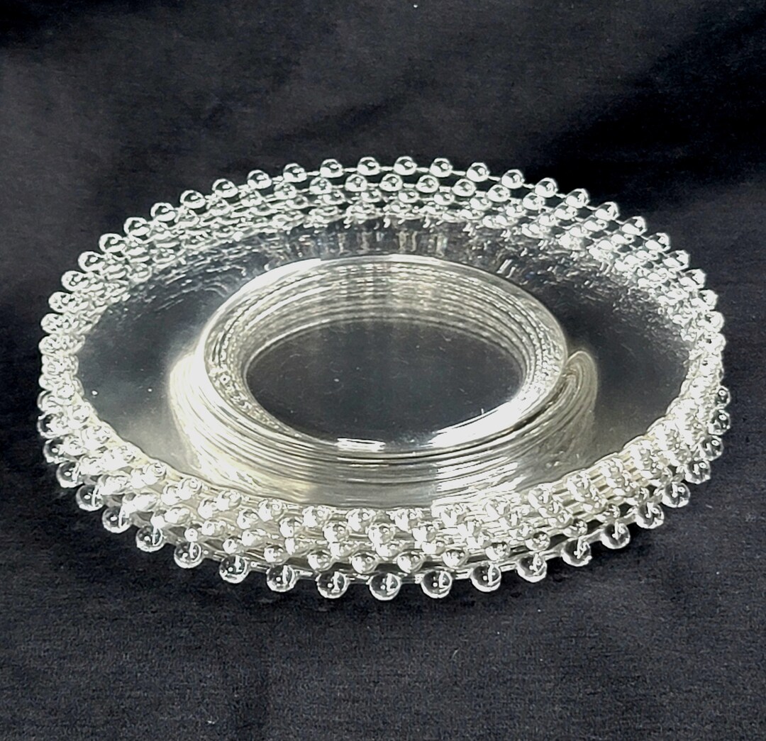 5 Vintage Imperial Glass Candlewick Plates Crystal Clear Salad/dessert