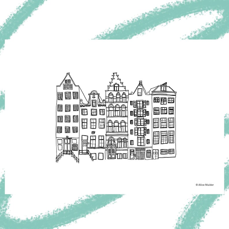 Amsterdam canal houses 10x15 cm custom made item image 1