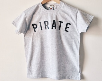 Pirate slogan T-shirt Grey Marl kids