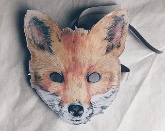 Hand drawn FOX mask - printable