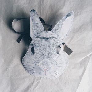 Hand drawn rabbit mask - printable