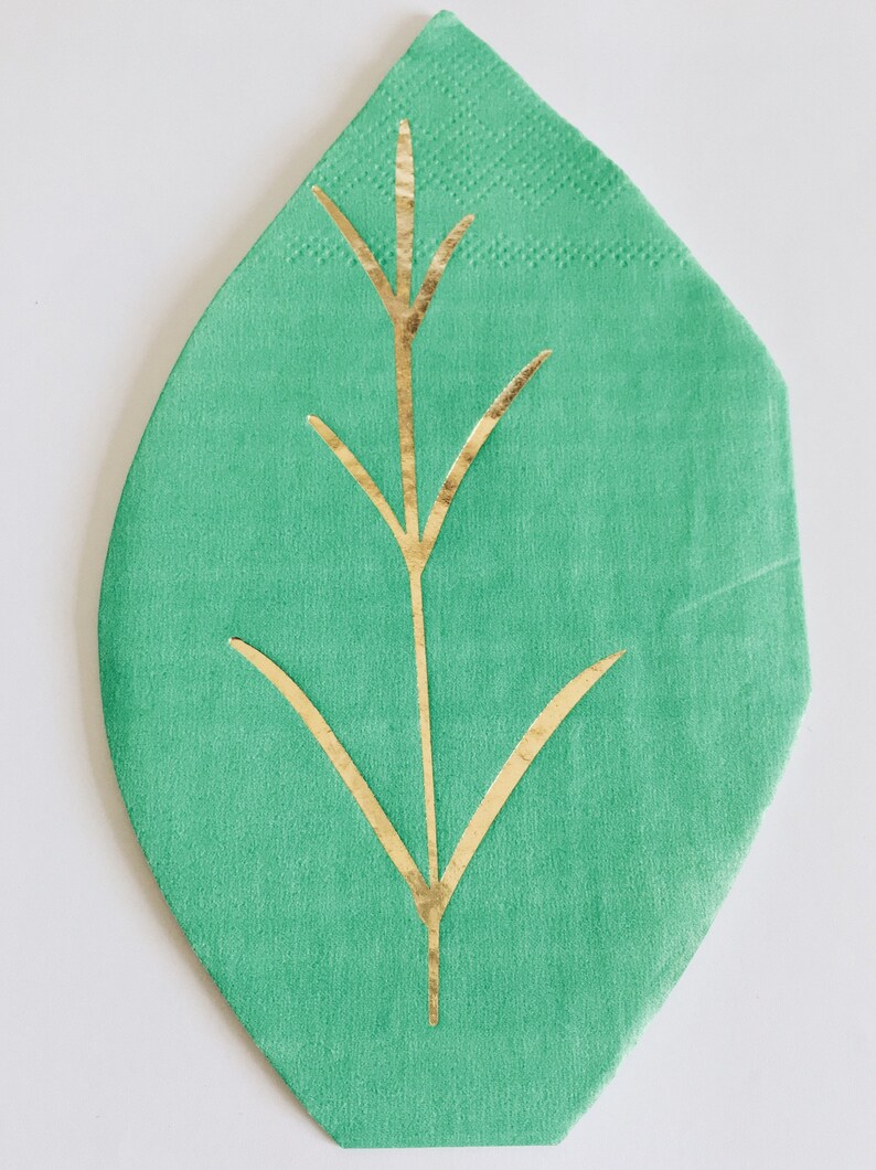 Green leaf paper napkins Etsy