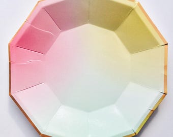 Ombre paper Party Plates