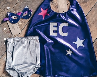 Personalisierte Superhelden Umhang Metallic Lila