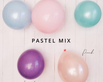 Pastel colour Latex Balloons 11" or 5" Biodegradable Eco Friendly Pastel Rainbow Kids Party Baby Shower Pastel Party Decor 12 Pack