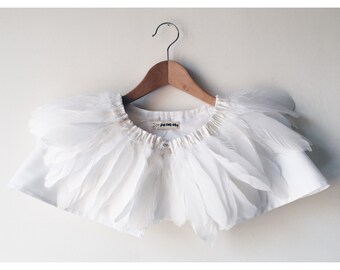 Handmade Dreamy ivory feather cape