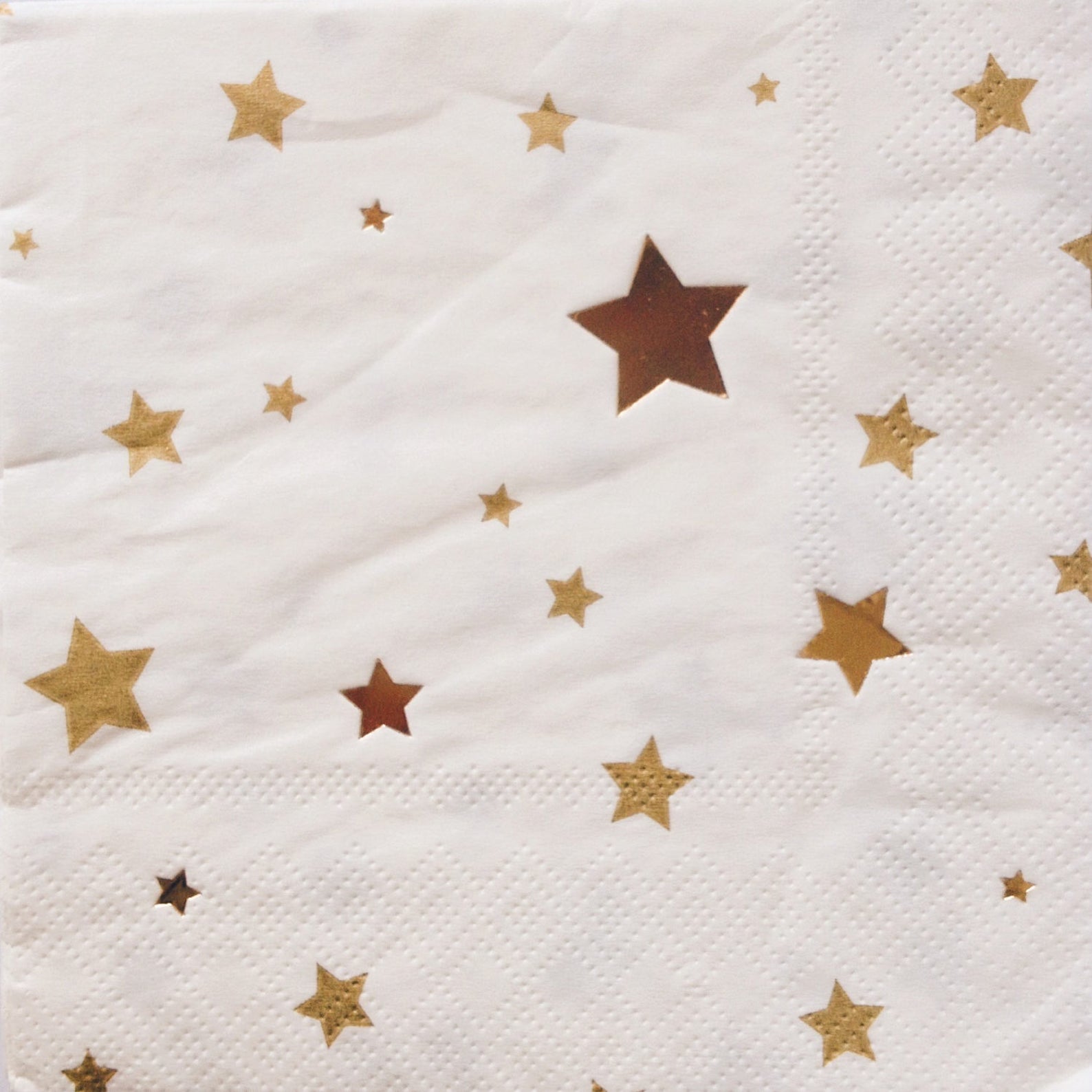 Star Napkins Gold Foil Christmas Napkins Children's Etsy