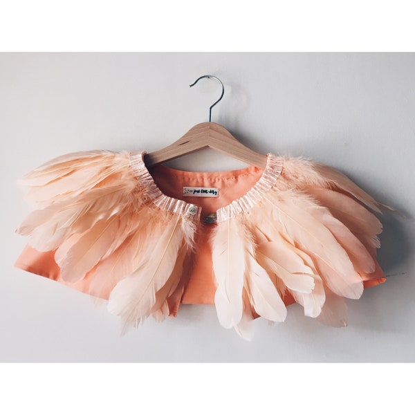 Peach feather cape
