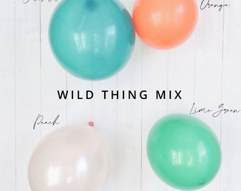 Jungle theme Balloons 12 Green and Orange mix 11" or 5" Biodegradable Eco Friendly Latex Party Balloons Safari theme Kids Party Baby Shower