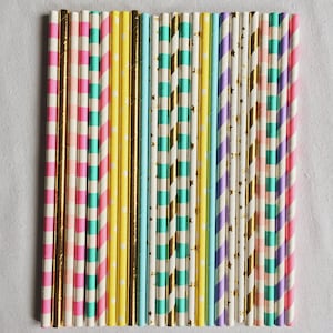 Unicorn Party Straws Pastel Rainbow Paper Drinking Straws Unicorn Birthday Baby Shower Pastel Bridal Shower Wedding Decorations Pack of 25 image 6