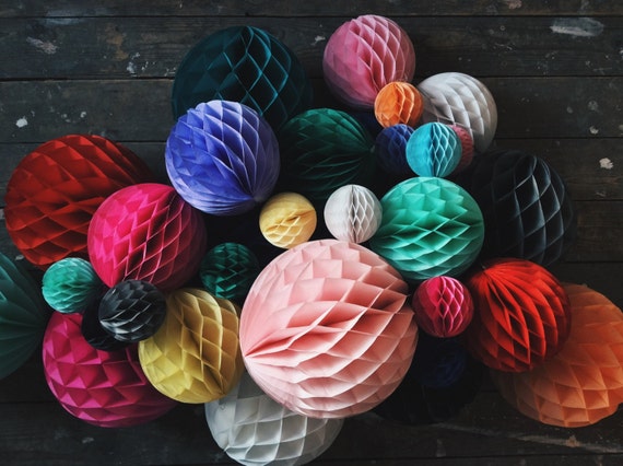 colourful Tissue Paper Honeycomb balls for all occasions