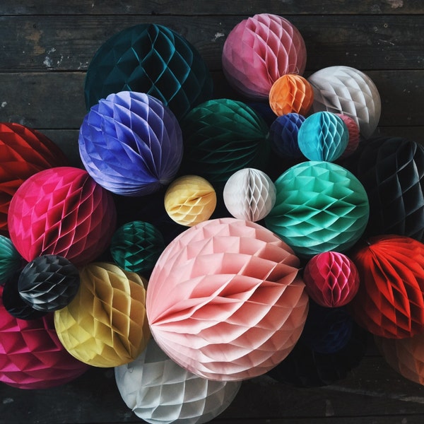 colourful Tissue Paper Honeycomb balls for all occasions