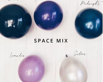 Outer Space theme Latex Balloons 11" or 5" Biodegradable Eco Friendly Balloons Galaxy Kids Party Baby Shower Space Party Decorations 12 Pack