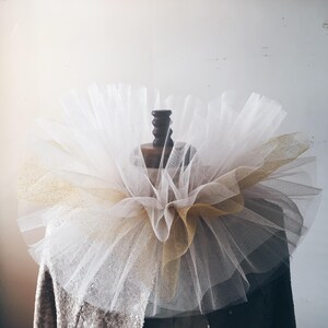 Ivory & gold tulle clown collar
