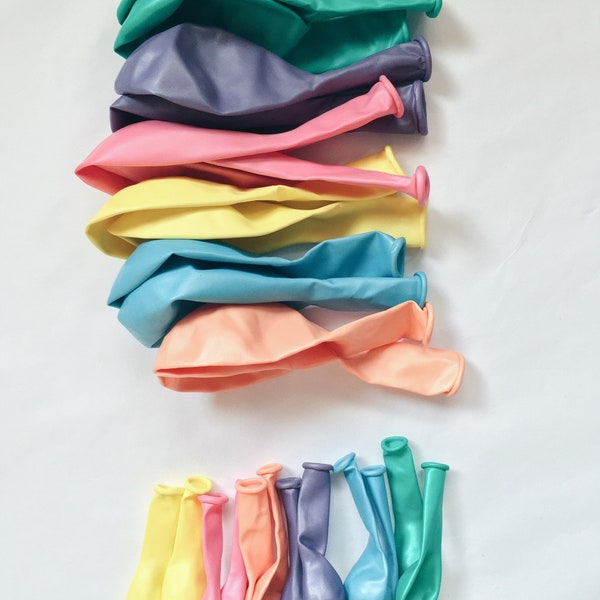 Pastel Rainbow Balloons, Eco-Friendly Party Decorations (12 Pack)