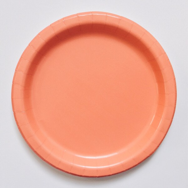 Peach Paper Plates Etsy
