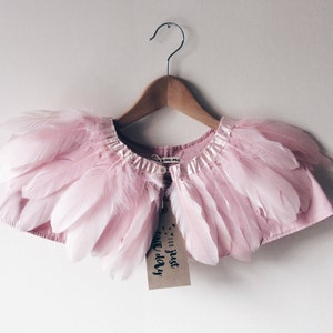 vintage pink feather cape for weddings dress-up image 3