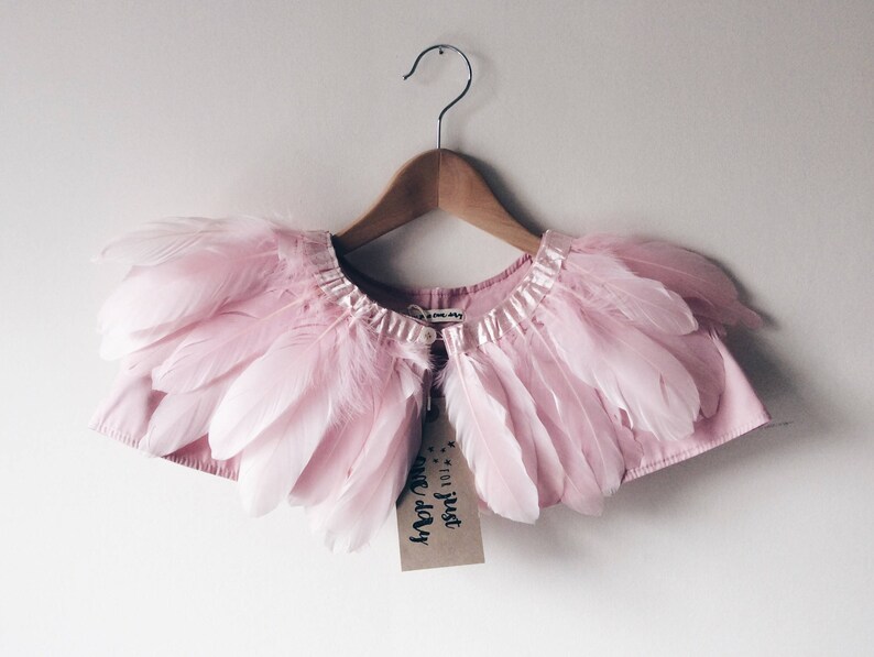 vintage pink feather cape for weddings dress-up image 3