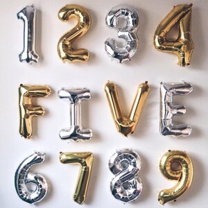Globos de letras de papel metalizado de 16 pulgadas: nombres, números, iniciales, buen viaje, señor y señora, felicitaciones, bodas, fiestas, baby showers, cumpleaños