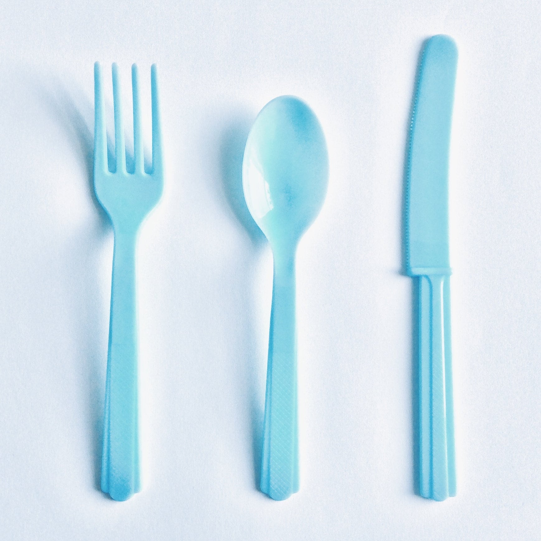 Blue cutlery set reusable plastic cutlery Blue pastel Etsy