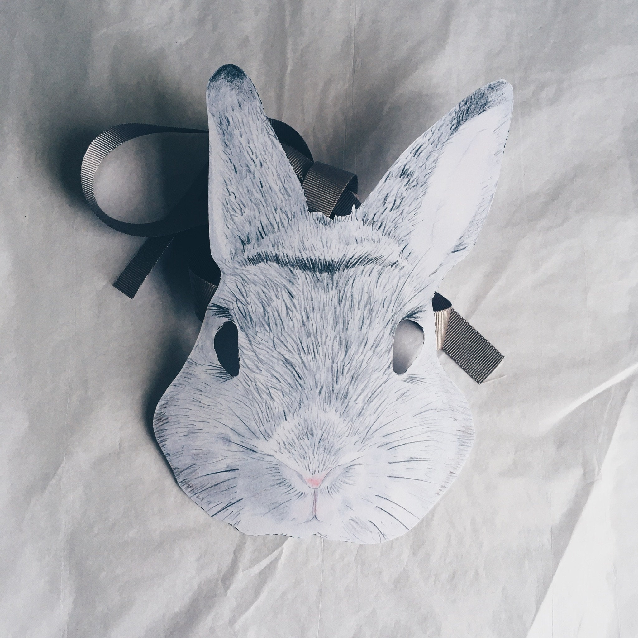 Abstract Rabbit Mask Hand Drawn Rabbit Mask - Printable - Etsy