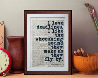 Douglas Adams quote - dictionary page art print home decor present gift books
