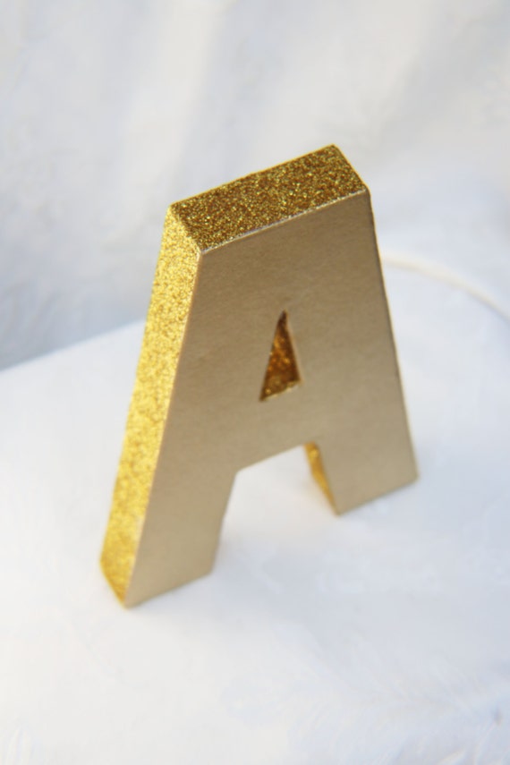 Gold Glittered Monogram Letters Gold Gold Party Decorations Gold Party Supplies