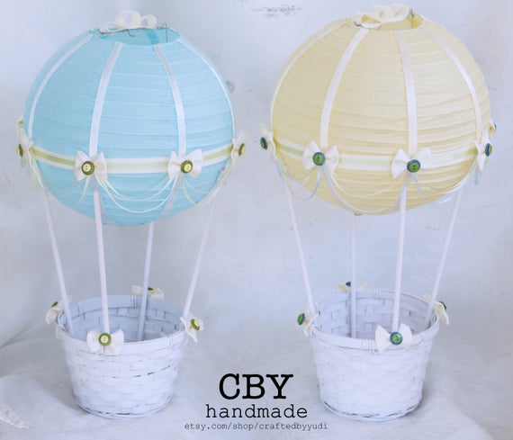 Set Of 2 Large Hot Air Balloon Centerpiece Decorations Pale Etsy