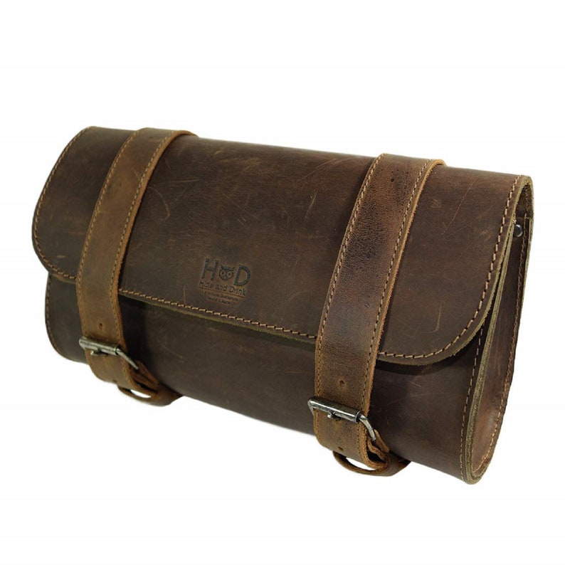 leather motorcycle handlebar bag