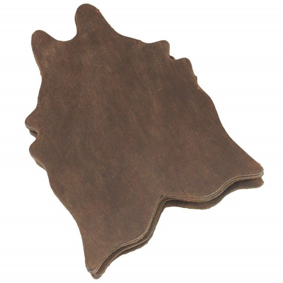 Durable Thick Leather Cowhide Shaped Rug Coffee And Drinks Etsy