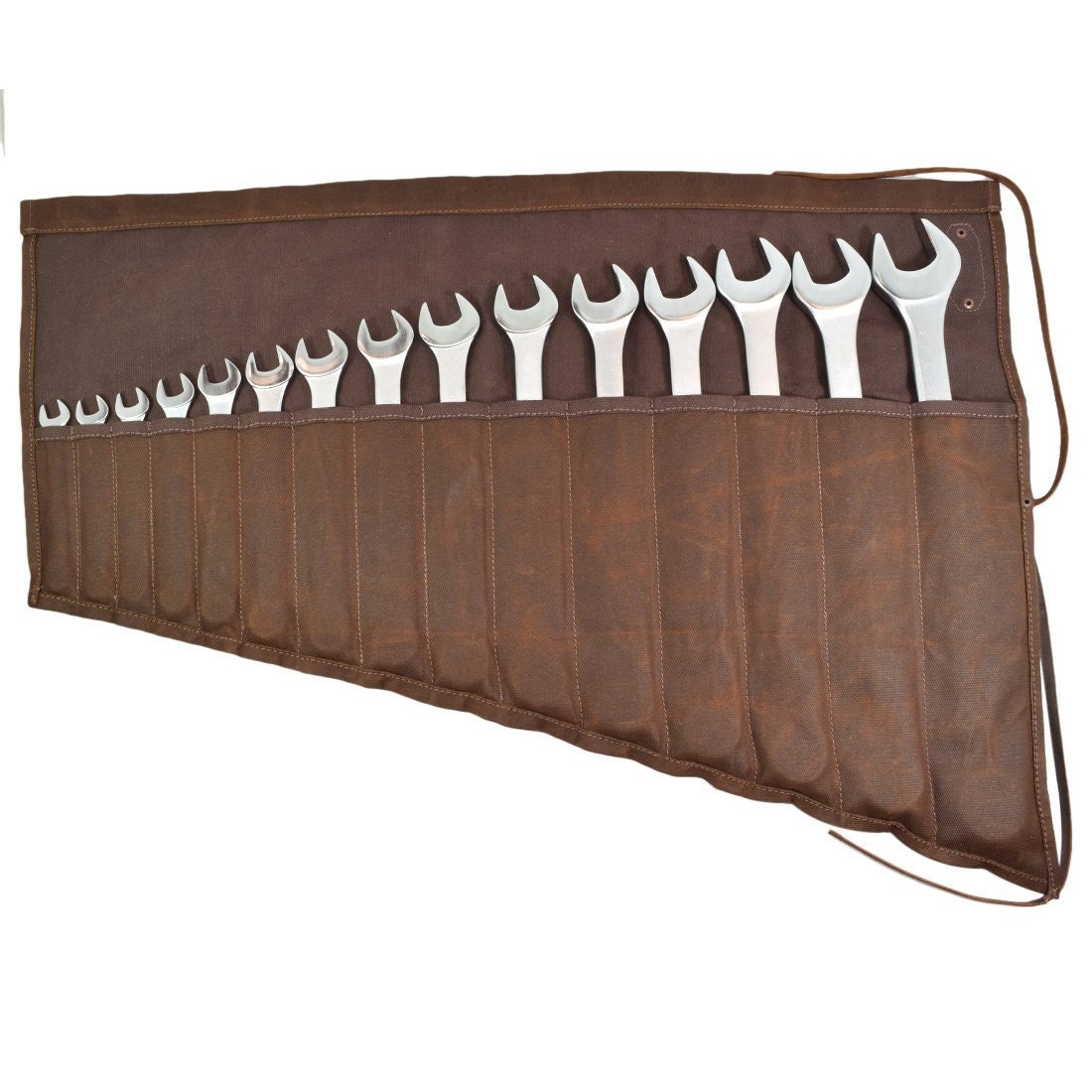 Waxed Canvas Large Wrench / Tool Roll 15 Pockets Portable Etsy