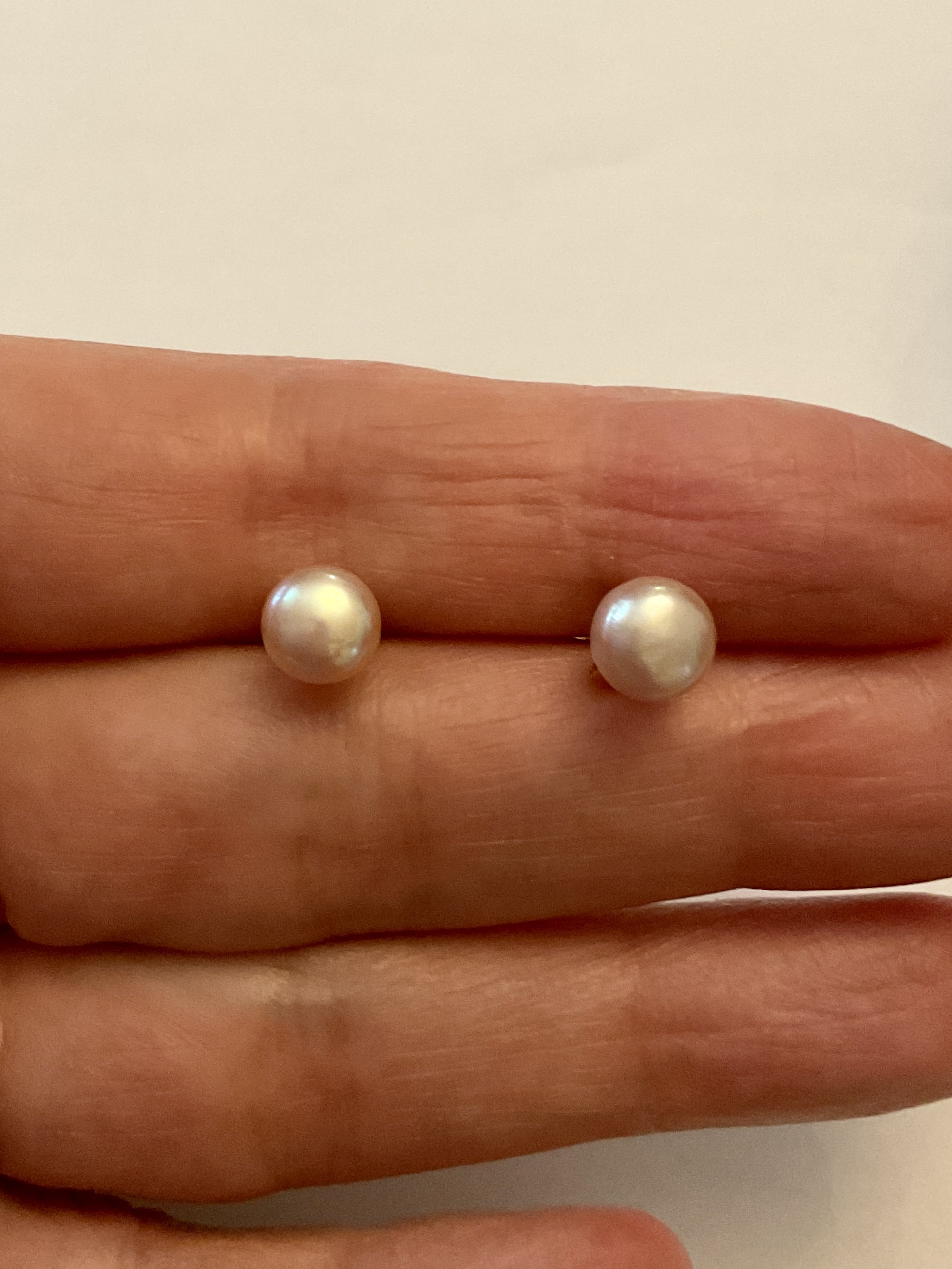 Genuine ROSE PEARL GOLD Plated Earrings - Elegant Vintage Jewelry - Original Classic Design - Gold Plated - Natural Pearl - from France