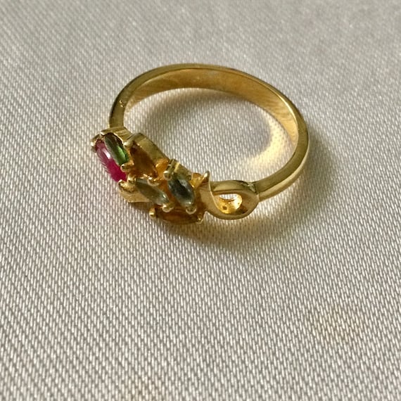 Natural RUBY TOURMALINE Multicolor GOLD Sterling … - image 7
