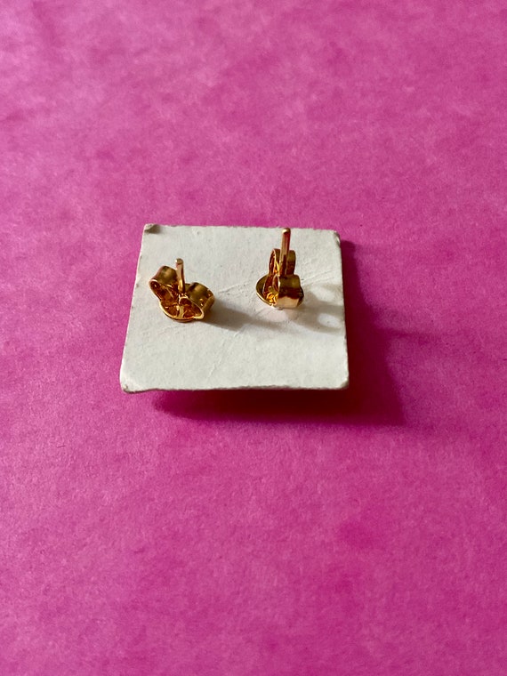 SKULL FRANCE GoLD Plated VINTAGE Earrings - Origi… - image 3