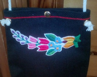 Vintage Hand Embroidered Canvas Messenger Bag