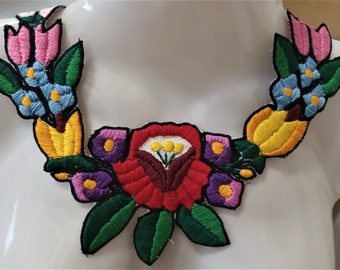 Hand embroidered necklace/ collar